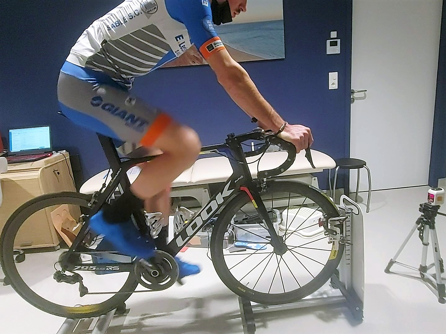 Etude posturale cycliste - niveau laser
